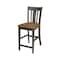 International Concepts Round 36 in Rd Extension Dining table, 4 San Remo counterHt stools, Hickory/Coal, 36 W, 48 L, Wood K45-36RXT-6B-S102-4 - alternate 3
